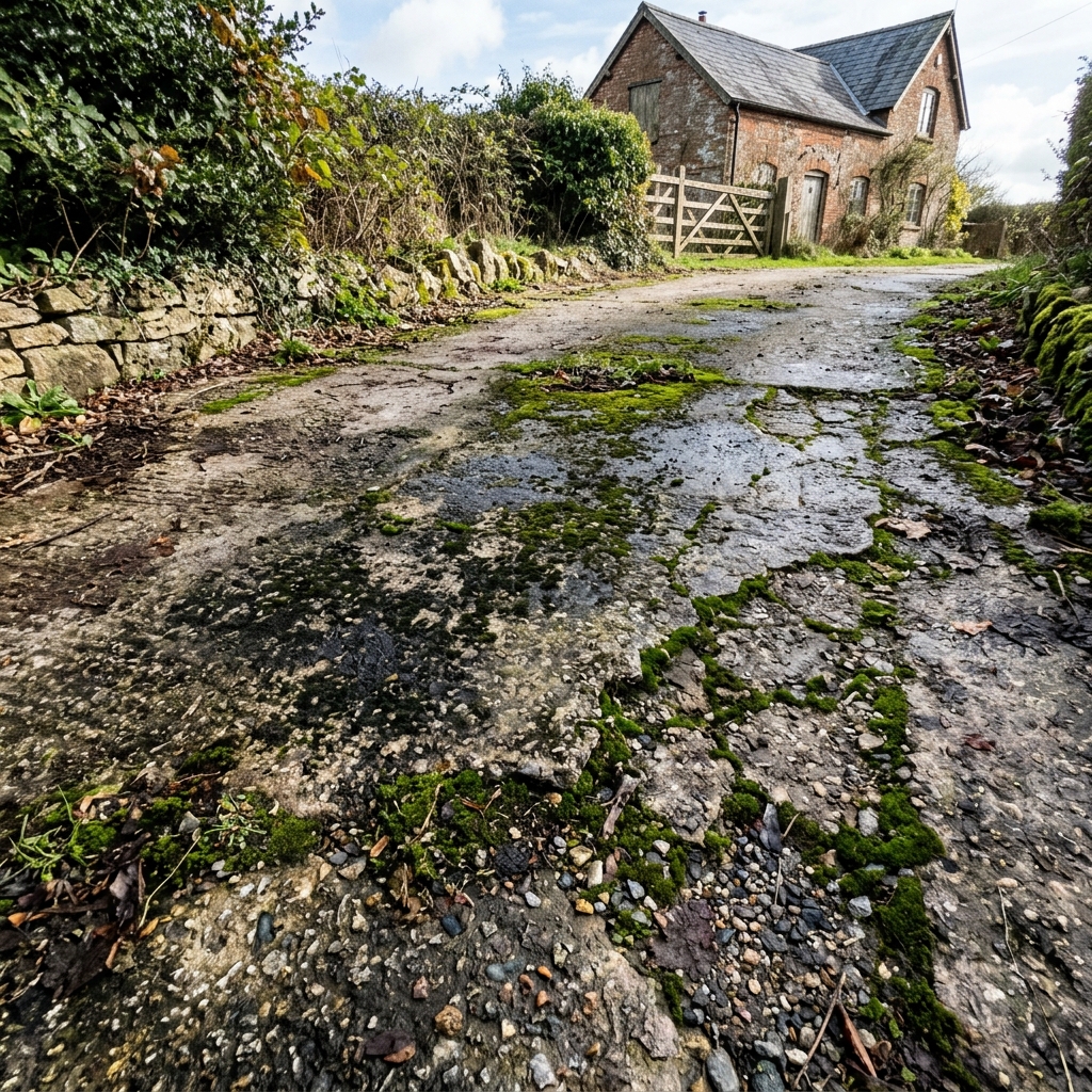 Dirty Concrete Driveway